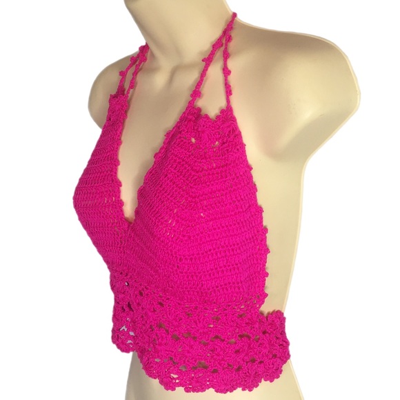 Hand Crafted Other - Gorgeous crochet handmade halter bikini/cami top. Size AU12 (small 14?)